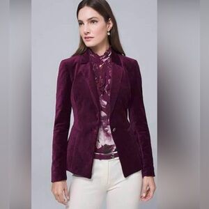 White House Black Market Red Velvet Blazer Tailored